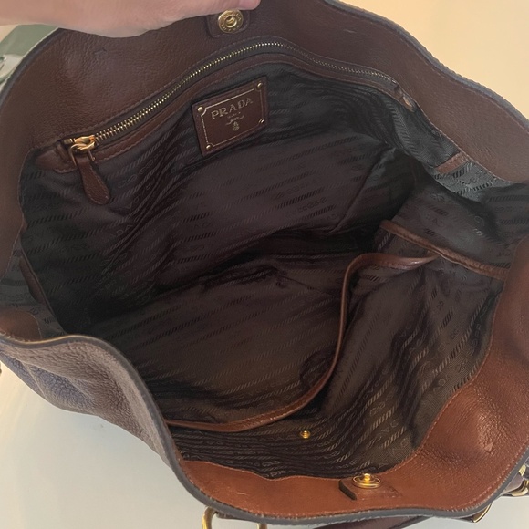 PRADA BROWN DEERSKIN LARGE TOTE BAG - Picture 3 of 10